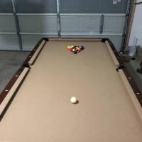 Beautiful 8' Dark Oak Pool Table For Sale (SOLD)